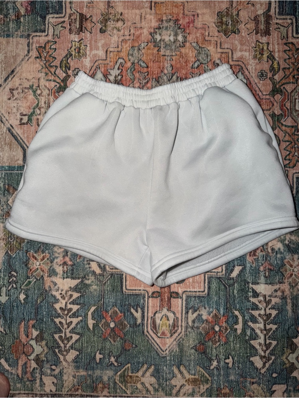 SHEIN White Elastic-Waist Athletic Lounge Shorts